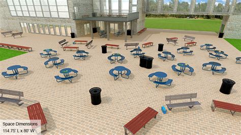 School Outdoor Seating With Solid Surface Picnic Tables At School