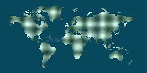 Abstract Pixel World Map Halftone Style Stock Vector Illustration Of