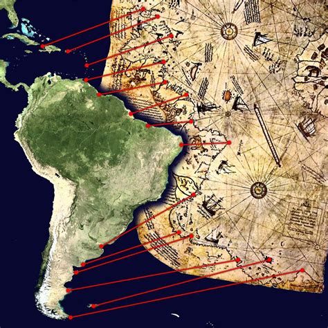 The Piri Reis World Map Vs Today Eski Haritalar Esrarengiz Harita My