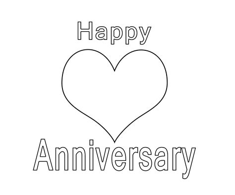 Romantic Happy Anniversary Coloring Pages To T Free Coloring Pages