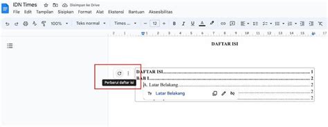 Cara Membuat Daftar Isi Di Google Docs Secara Otomatis