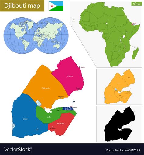 Djibouti Map Royalty Free Vector Image Vectorstock
