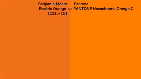 Benjamin Moore Electric Orange Vs Pantone Hexachrome Orange C