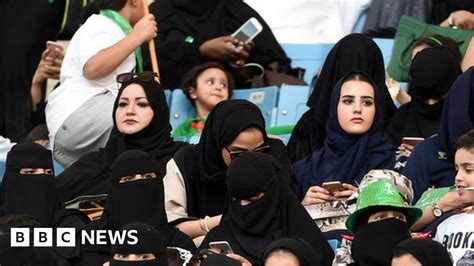 Saudi Arabia Allows Women At Football Game For First Time Bbc News
