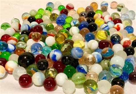 Vintage Glass Marbles Lot Of 114 Colorful Glass Marbles Of Various