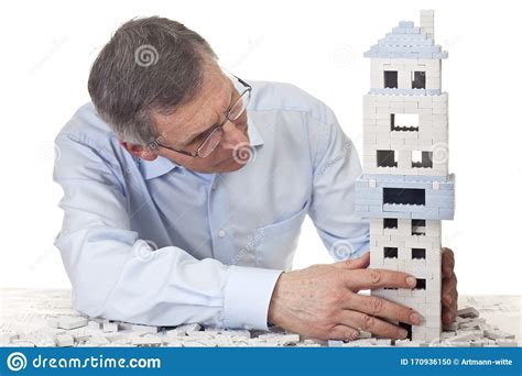 Mature Architect Examining A House Stock Photo Image Of Design