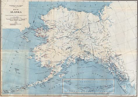 Laminated Map Large Detailed Old Map Of Alaska 1917 Poster 20 X 30