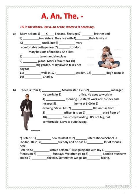 A, An, the, - | English articles, Grammar practice, Articles worksheet