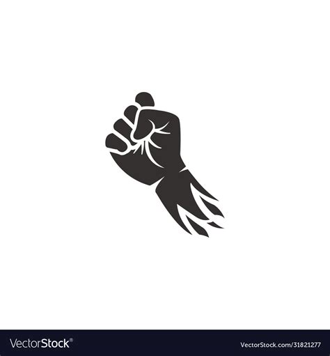 Flying Hand Fist Punch Logo Icon Symbol Icon Vector Image