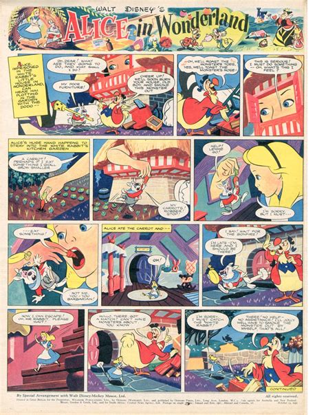 Vintage Disney Alice In Wonderland Mickey Mouse Weekly 596 From England October 13th 1951