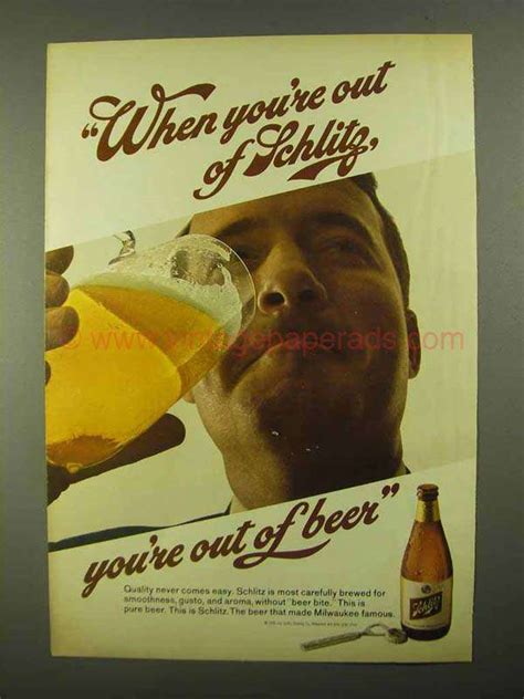 1968 Schlitz Beer Ad Youre Out Of Schlitz