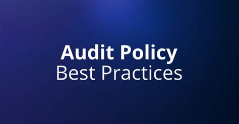 Audit Policy Recommendations