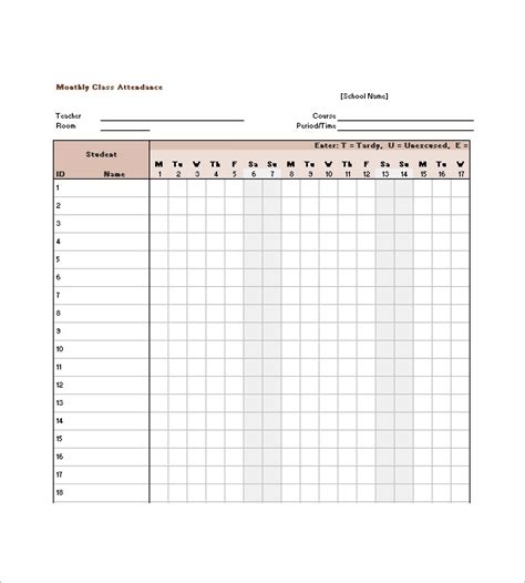 Template Attendance List Sheet With Signature Doc Training School