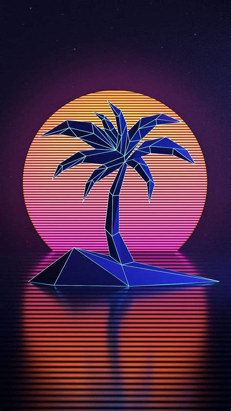 1080p Free Download Synthwave Palm Retro Hd Phone Wallpaper Peakpx