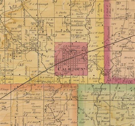 Henry County Missouri 1877 Old Wall Map With Landowner And Etsy