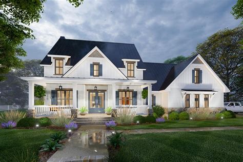 Plan 16919wg Modern Farmhouse Plan With 2 Story Great Room And