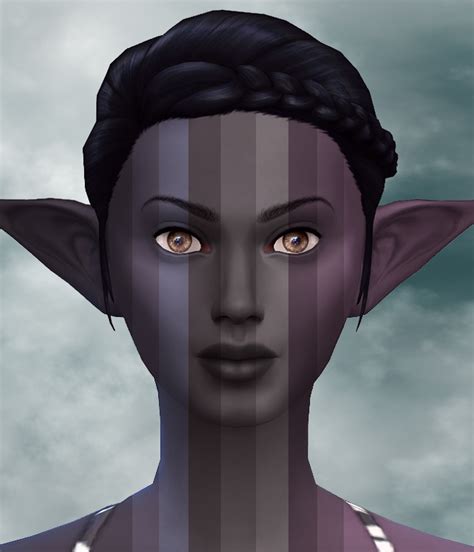 9 Dark Elf Skintones By Notegain At Mod The Sims Sims 4