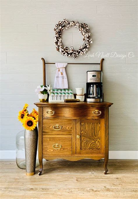 Everything you need for a home coffee bar 2019. 28 Best Coffee Bar Ideas to Kickstart Your Days in 2019 | Antique wash stand, Coffee bar, Wash stand