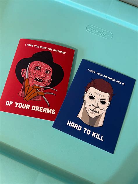 Freddy Krueger Birthday Card Horror Movie Card Horror Etsy