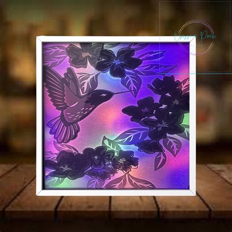 Hummingbird Lighted 3d Shadow Box Picture Frame Etsy