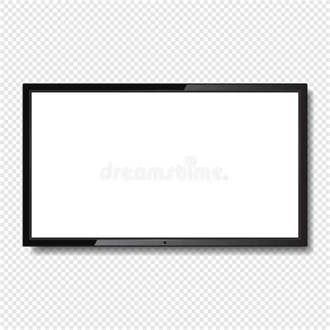Realistic Blank Led Tv Screen On Transparent Background Vector Stock