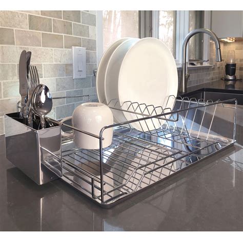 Diamond Modern Kitchen Chrome Plated 2 Tier Dish Drying Rack And