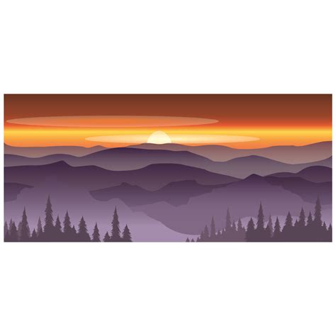 Sunset Over The Mountain - Download Free Vectors, Clipart Graphics ...