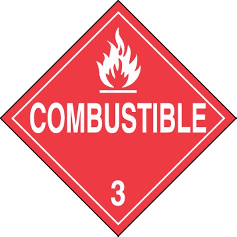 Hazard Class 3 Flammable Liquids Combustible DOT Placard MPL302