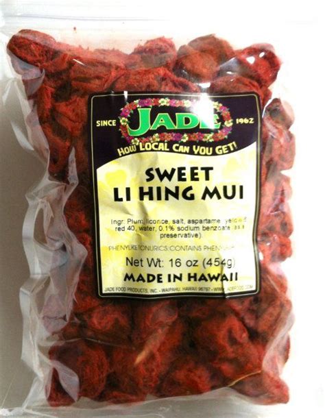 Jade Brand Red Sweet Li Hing Mui 1 Pound Dried Plum Snacks From Hawaii