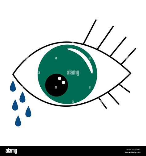 Simple Minimalist Eye With Tears Crying Eye Tearing Eyeball With