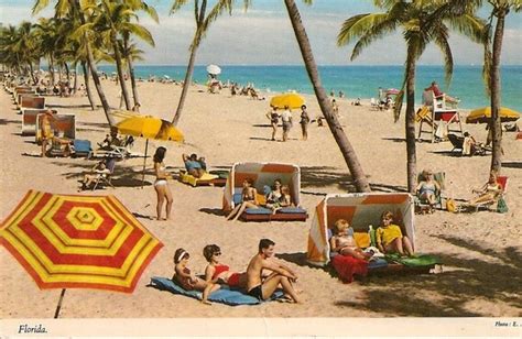 Vintage Beach Scene Florida Fl Old Postcard By Vintagepackrat