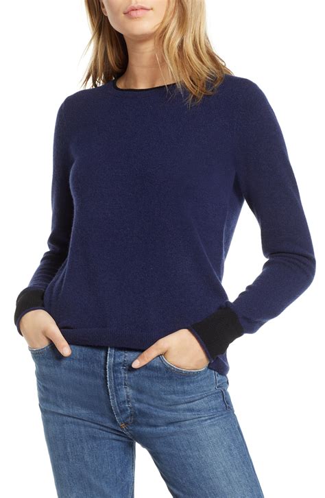 Lyst Nordstrom 1901 Cashmere Crewneck Sweater In Blue