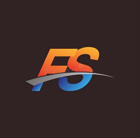 Initial Letter Fs Logotype Company Name Colored Orange And Blue And