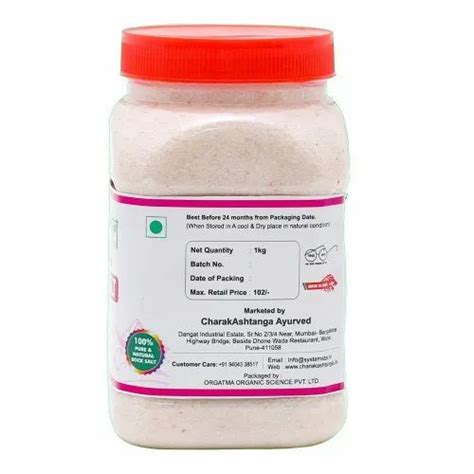pink crystal charakashtanga sendha namak rock salt 1kg packaging type plastic jar at rs 98