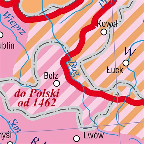 DWUSTRONNA MAPA ŚCIENNA HISTORYCZNA POLSKA I LITWA 1370 1505 UNIE