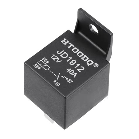 Jd1912 Dc 12v Coil 40a 4pin Automotive Electromagnetic Relay Black
