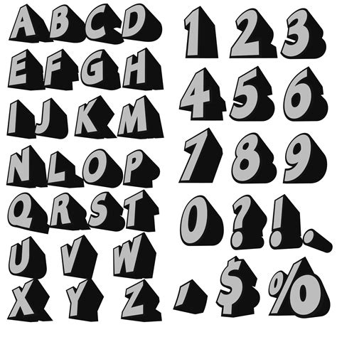 Alphabet 3d Letters Svg
