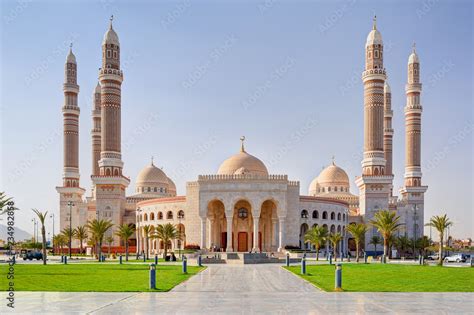 Al Saleh Mosque In The Sanaa Capital Of Yemen Stock Photo Adobe Stock