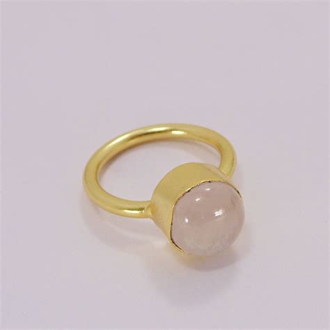 Handmade Ring Rose Quartz Ring Small Stone Ring Gold Quartz Etsy