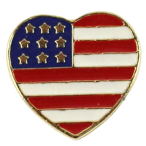Lapel Pin American Heart Flag
