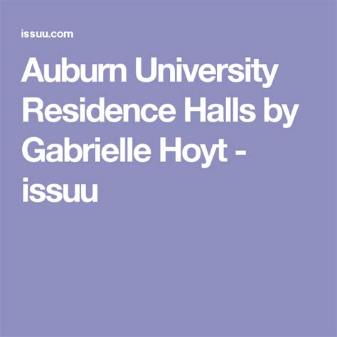 Auburn University Residence Halls By Gabrielle Hoyt Issuu Residence