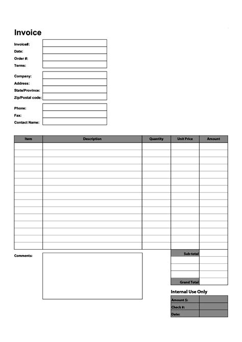 Online Fillable Invoice Form Printable Forms Free Online