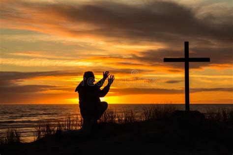 Sunset Worship Man Stock Photo Image Of Easter Believe 32563674