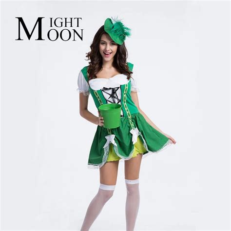 Moonight Women Sexy Costume Green Beer Girl Maid Fancy Dress Oktoberfest Promotional Uniforms