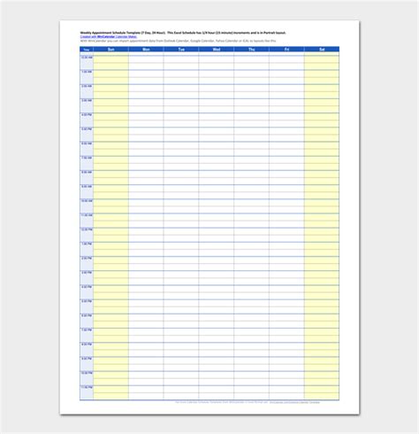 16 Printable Appointment Schedule Templates Free Download Word And