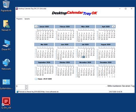 Der Kalender F R Den Windows Desktop