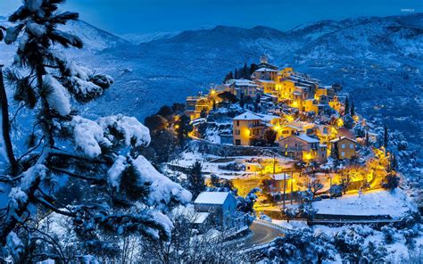 Snowy Village Wallpapers Wallpaper Cave