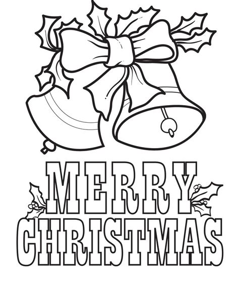 Printable Merry Christmas Bells Coloring Page For Kids Merry