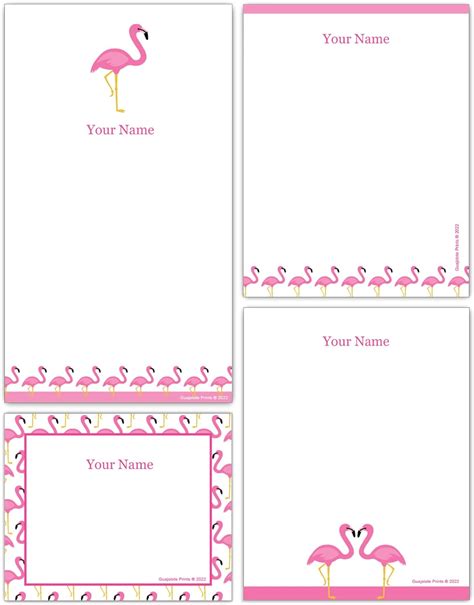 Guajolote Prints Flamingos Notepads 4 Pack Personalized