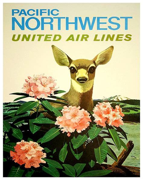 Pacific Northwest Retro Poster Travel Art Home Decor Print Etsy